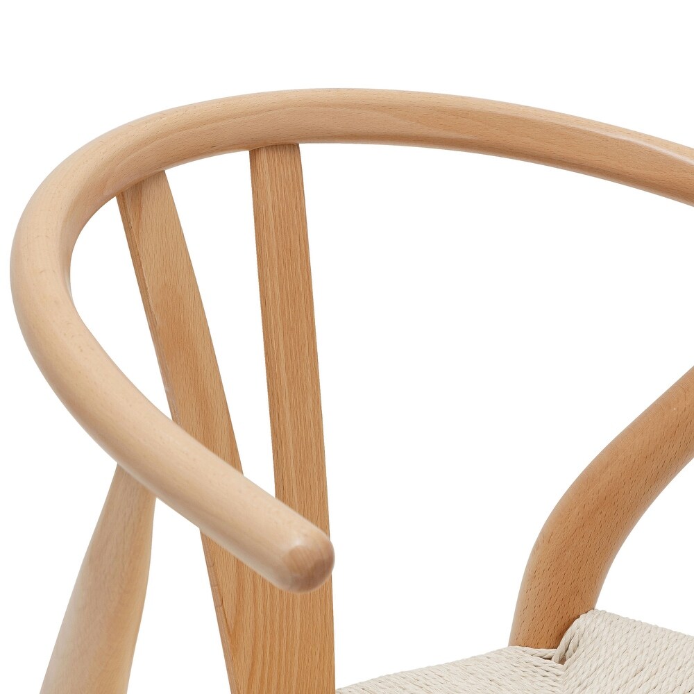 Poly and Bark Weave Chairs   Solid Wood Frame (Set of 2)