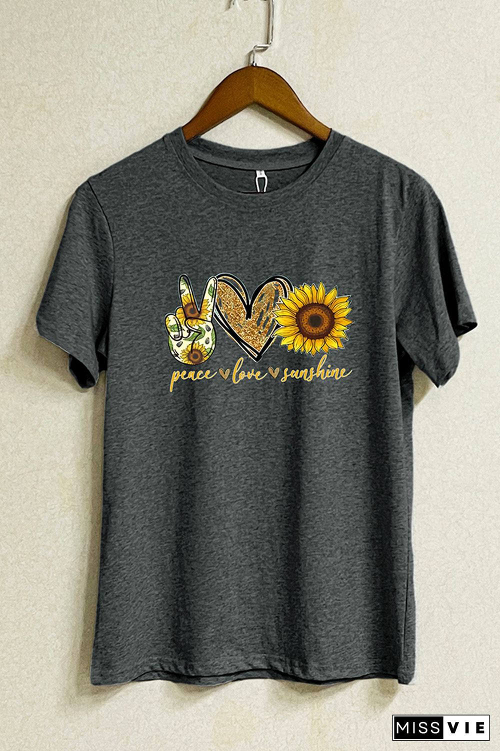 Peace Love Sunshine Short Sleeve Graphic Tee Wholesale