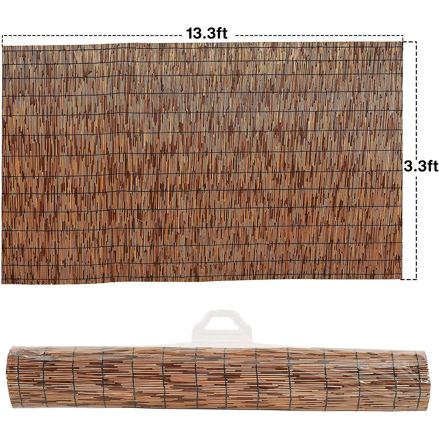 Natural Reed Fencing， Eco-friendly Reed Fence， 3.3 Feet High X 13.3 Feet Long， Reed Screen For Garden， Privacy