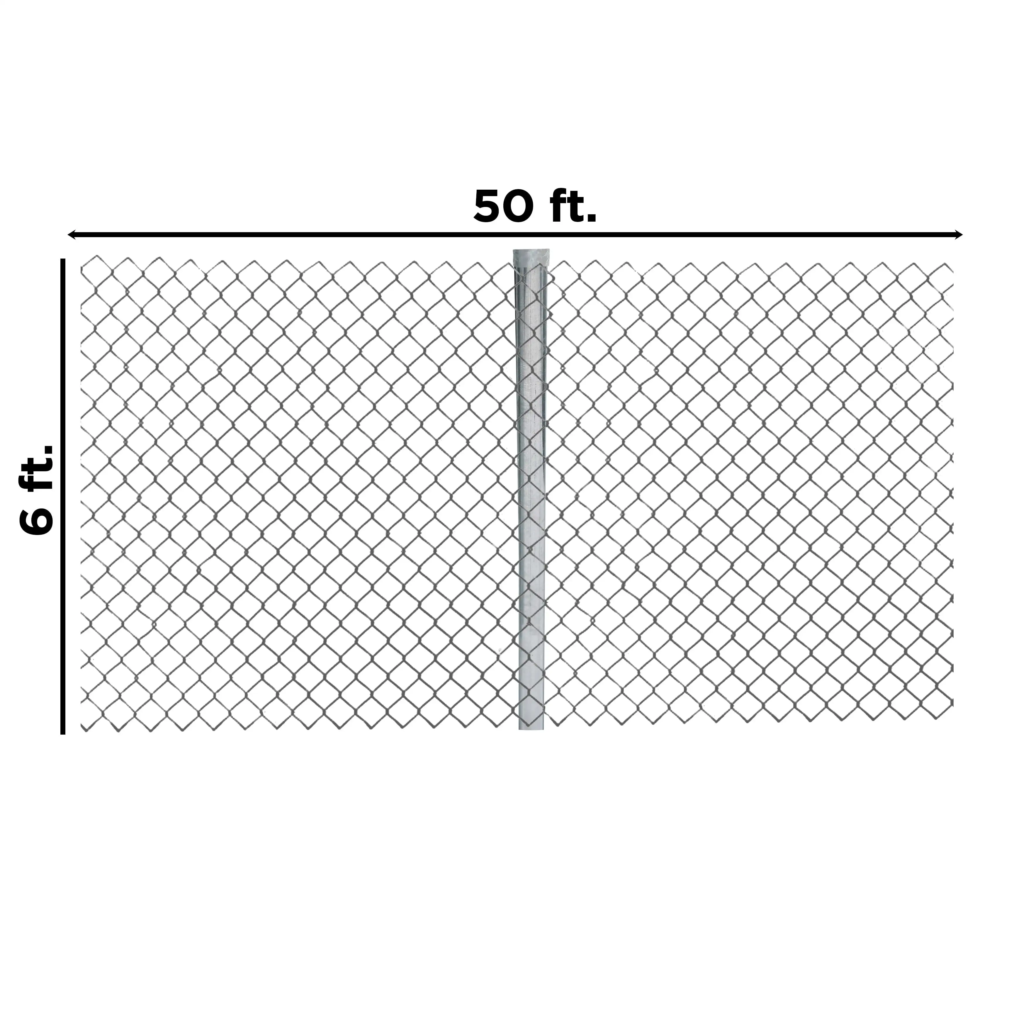 6X50 Galvanized Steel 6 x 50 ft. Chain Link Fence Complete Kit