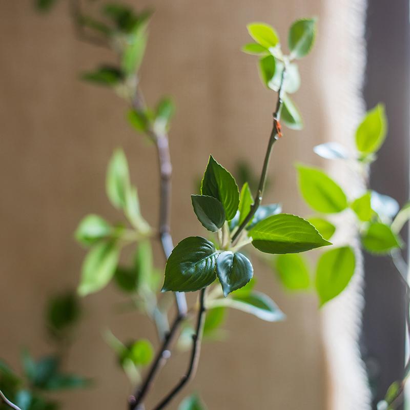 Artificial Green Leaf Faux Tree In Pot