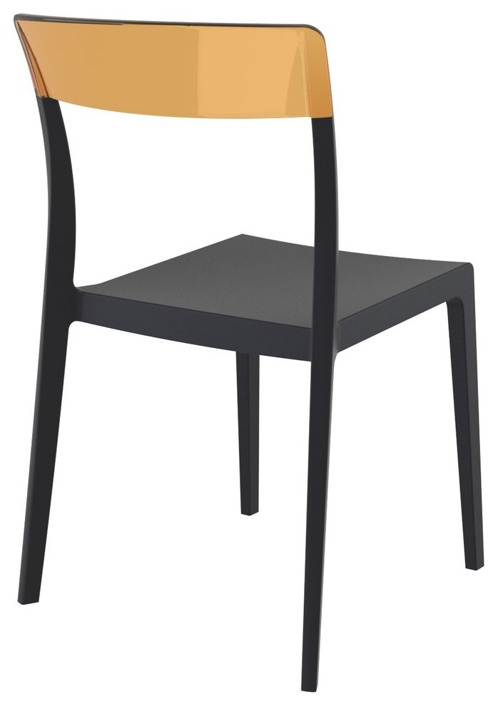 Flash Dining Chair  Black Transparent Amber  Set of 2   Contemporary   Outdoor Dining Chairs   by Compamia  Houzz