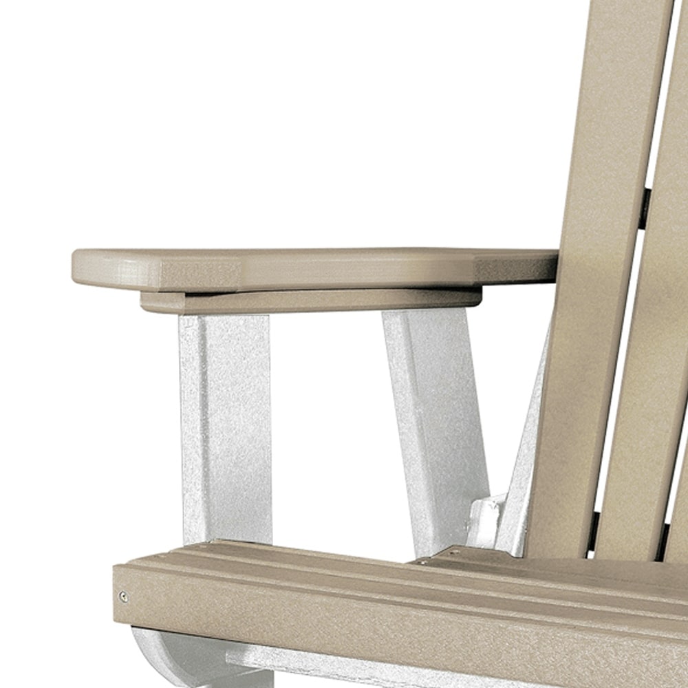 OS Home and Office Model Double Balcony Height Glider with Center Table in Weatherwood and White