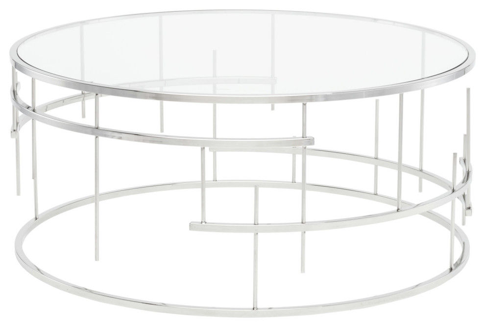 Tiffany Silver Metal Coffee Table   Contemporary   Coffee Tables   by Kolibri Decor  Houzz