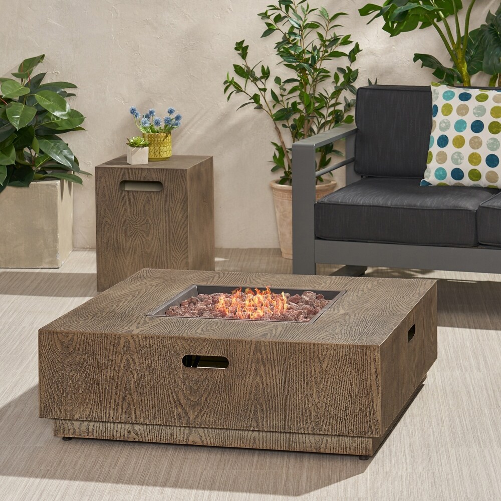 Wellington Outdoor Square Firepit by Christopher Knight Home