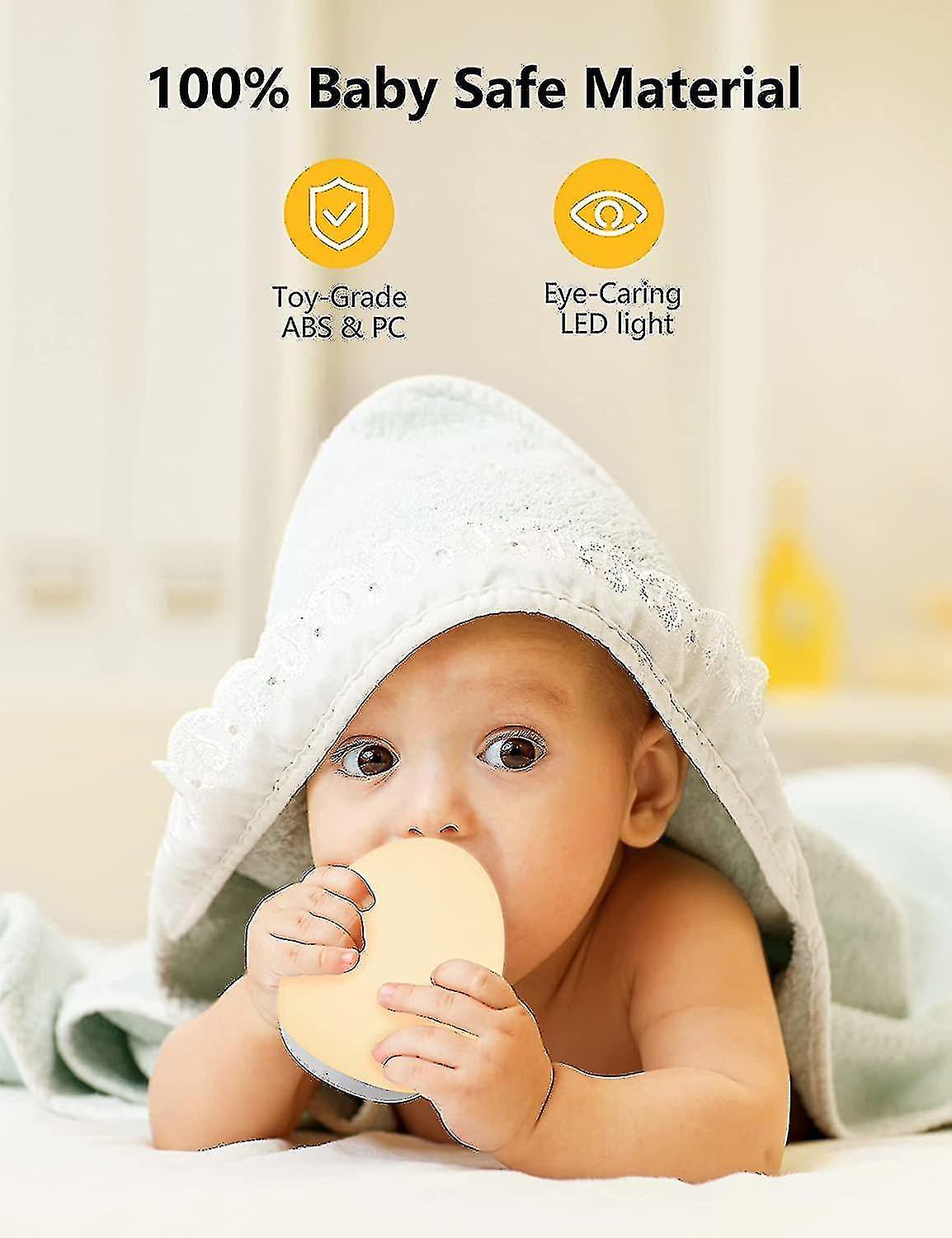 Night Lights，1800mah Baby Night Light， 7 Colors Changing Dimming Function， With 1 Hour Timer Touch Control(white)