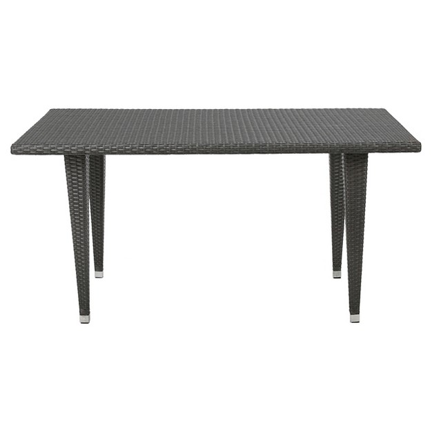 Dominica Rectangle Wicker Table Gray Christopher Knight Home