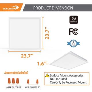 RUN BISON 2 ft. x 2ft. Dimmable White CCT and Wattage Selectable Integrated LED Back-Lit Flat Panel Light HT-US-SDPLS-22277-8403-1351