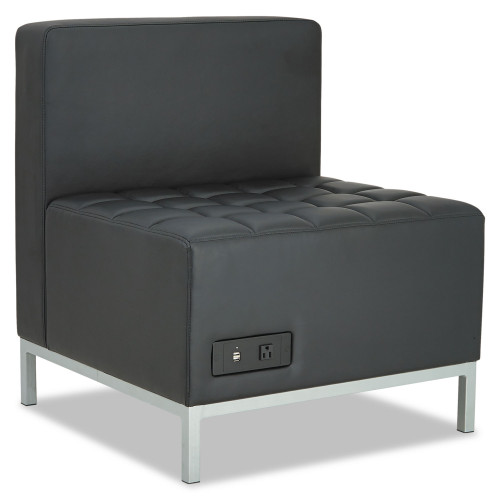 Alera QUB Series Powered Armless L Sectional， 26.38w x 26.38d x 30.5h， Black (QB8116P)