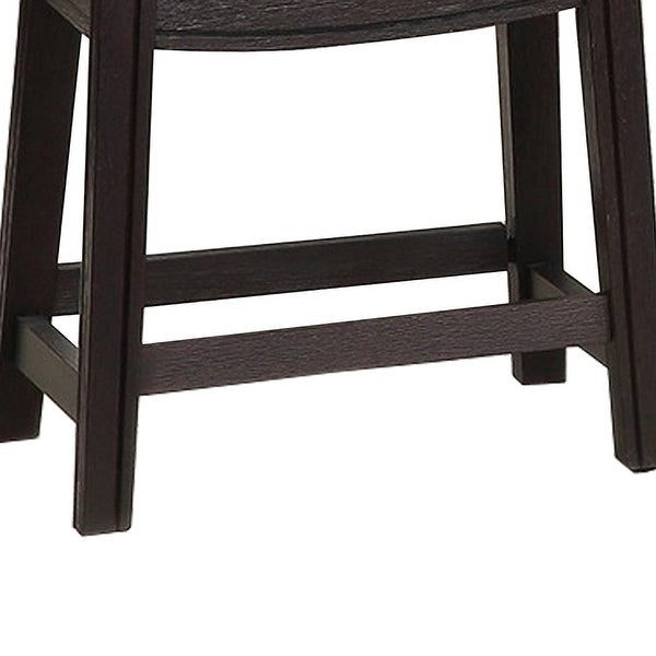 Curved Leatherette Stool with Nailhead Trim， Set of 2 - 18 H x 13.8 W x 18 L Inches