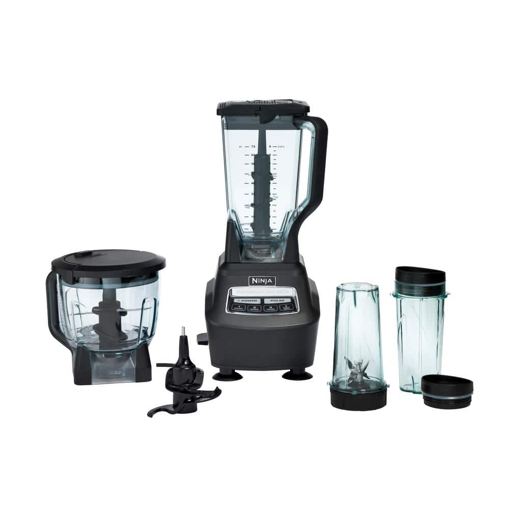 NINJA Mega Kitchen System 72 oz 5Speed Black Blender and Food Processor with Travel Cups