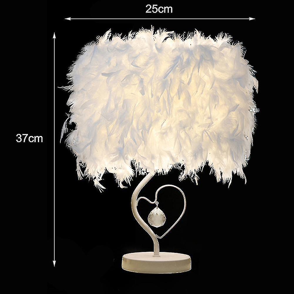 White Feather Table Lamp Night Bedside Light