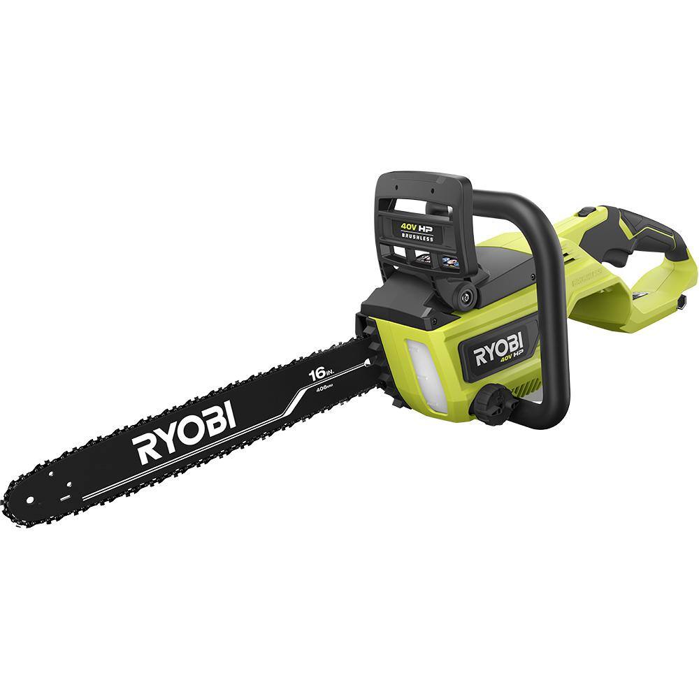 RYOBI RY40550 40V HP Brushless 16 in. Battery Chainsaw with 4.0 Ah Battery and Charger