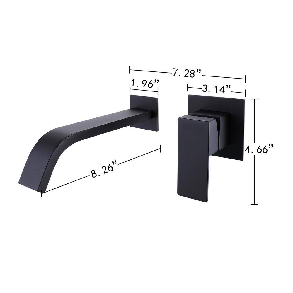 WELLFOR Single-Handle Wall Mounted Bath Faucet in Matte Black WB-FA061MB