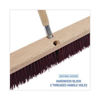 ProLine 24 in. Maroon Stiff Polypropylene Floor Brush Head with 31-4 in Brush BWK20324