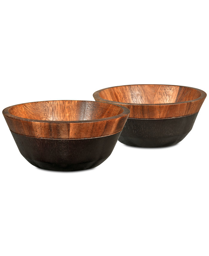 Noritake Serveware Set of 2 Kona Wood Small Bowls