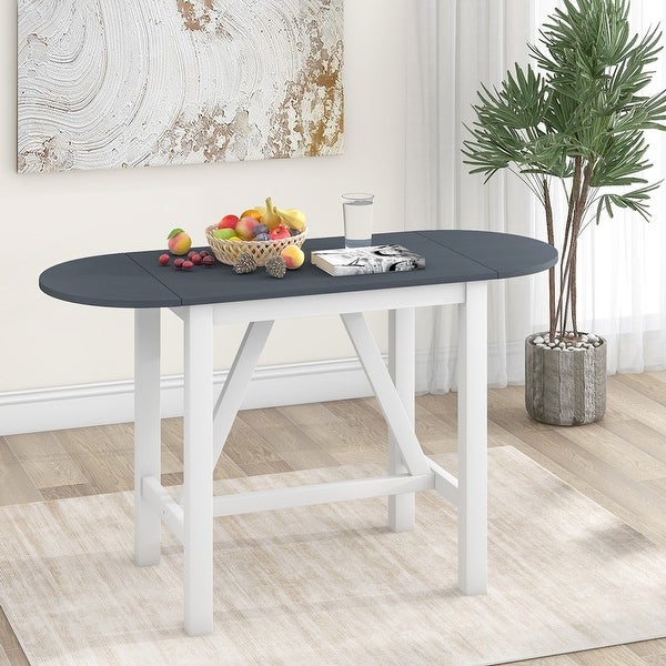 Wood Drop Leaf Counter Height Dining Table for Small Place