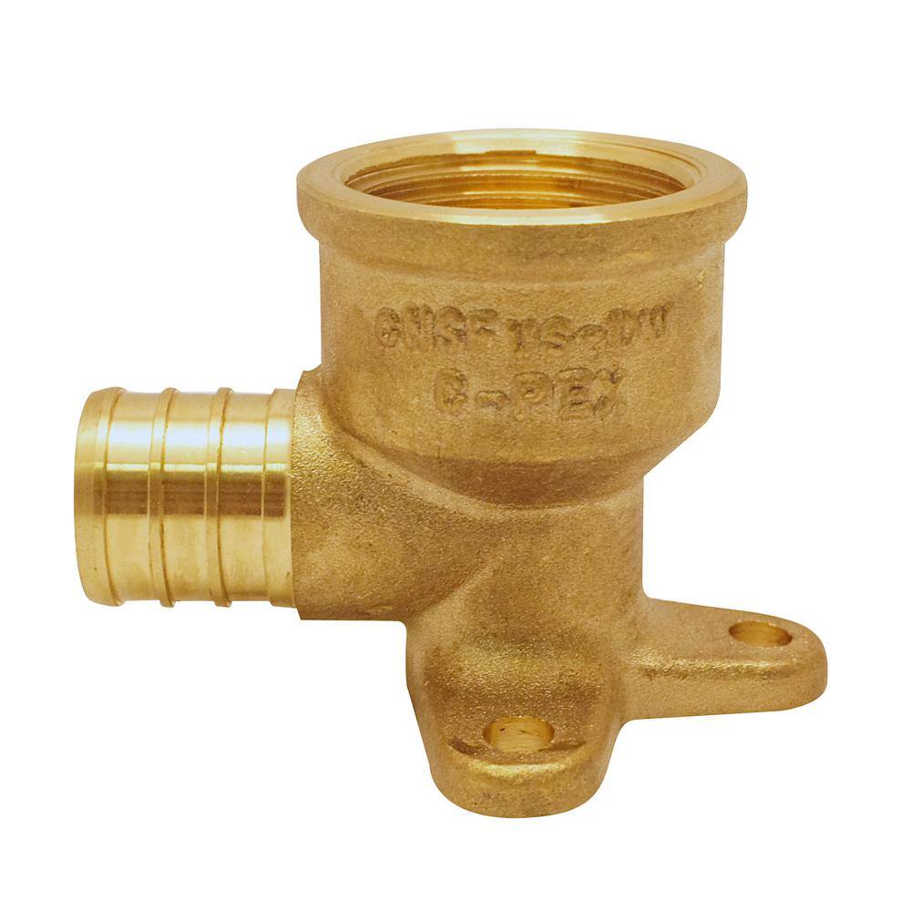 Apollo 12 in. Brass PEX-B Barb x 12 in. Female Pipe Thread Adapter 90-Degree Drop-Ear Elbow APXDEE12