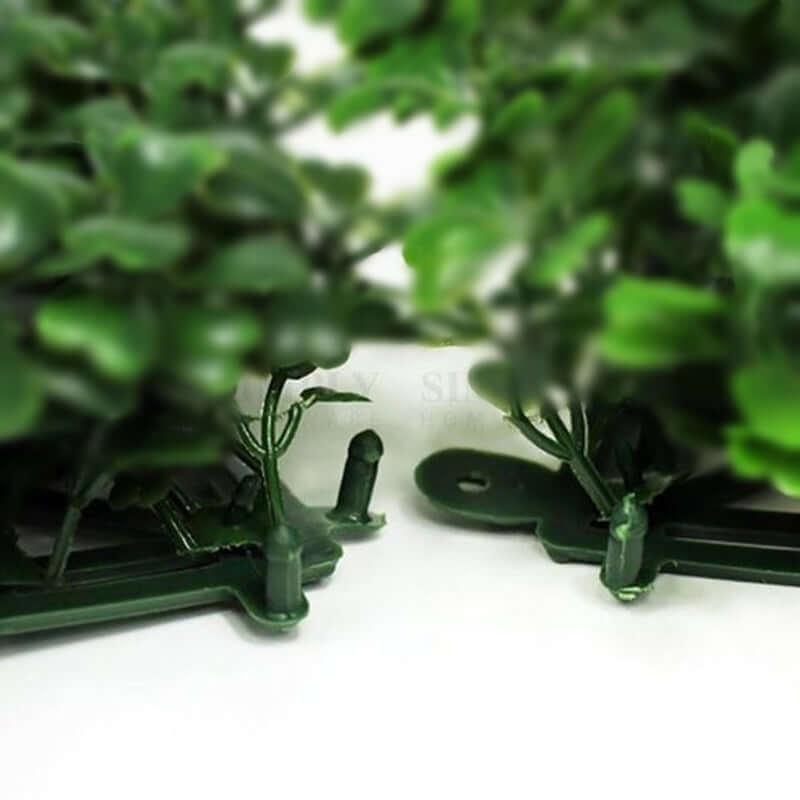 White Tip Green Boxwood Hedge Genlisea Garden Wall Backdrop Mat 4 Artificial Panels 11 Sq ft.