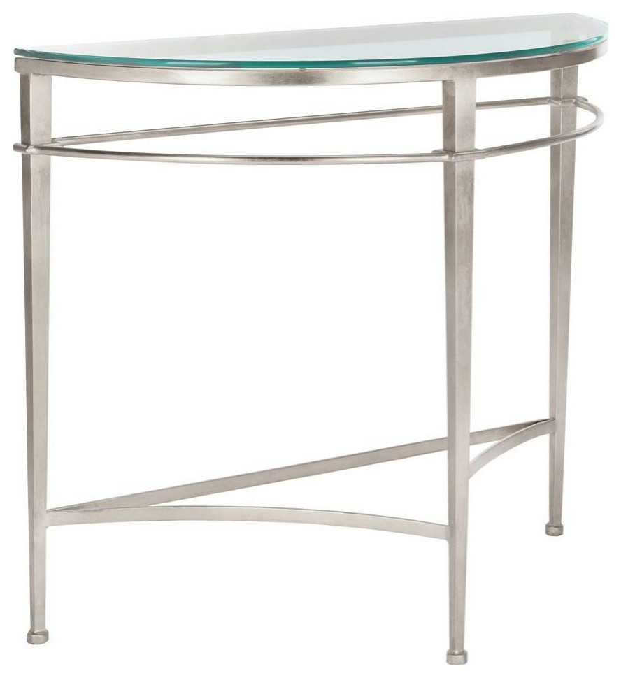 Tara Antique Silver Glass Console Table   Contemporary   Console Tables   by Rustic Home Furniture Deco  Houzz