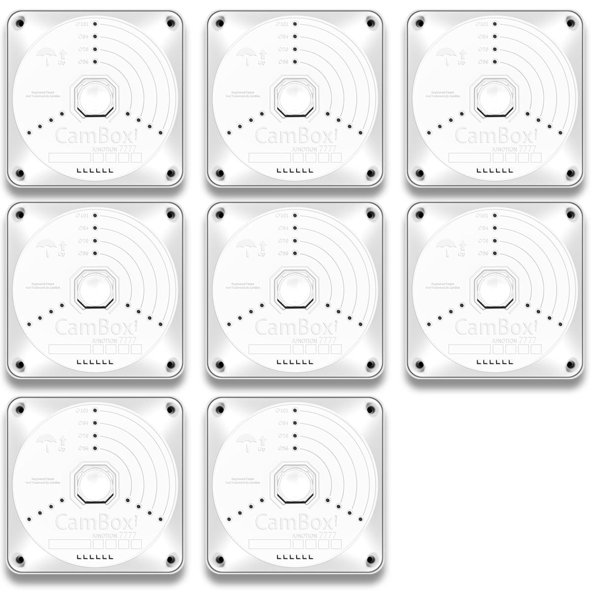 {Universal Camera Junction Box} Security Camera Box， Wall Ceiling Mount Bracket Hide Cable， Outdoor Cable Box Enclosure， Base Boxes， CCTV Dome Bullet Camera Cover， ABS Electric Enclosure (8 Pack)