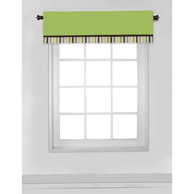 Bacati Mod Stripes Green yellow brown Window Valance