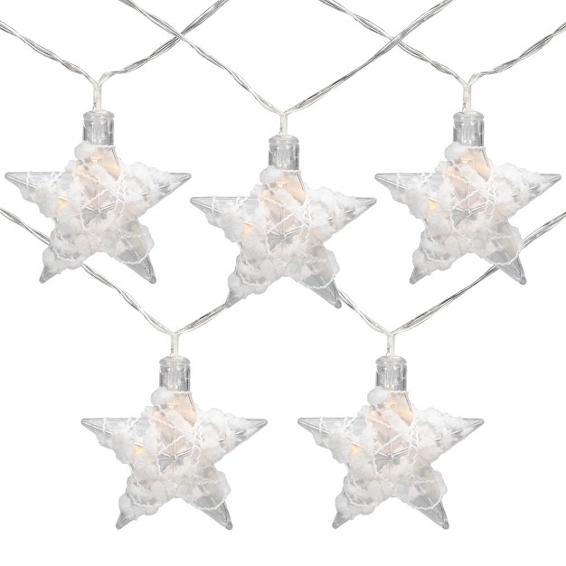 Northlight 10 B o Led Warm White Clear Star And Yarn Christmas Lights 4 5 x27 Clear Wire