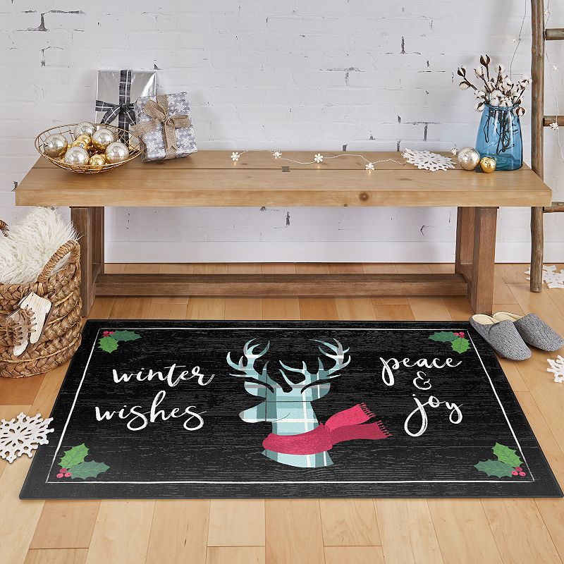 Mohawk® Home Prismatic Winter Wishes Black Rug