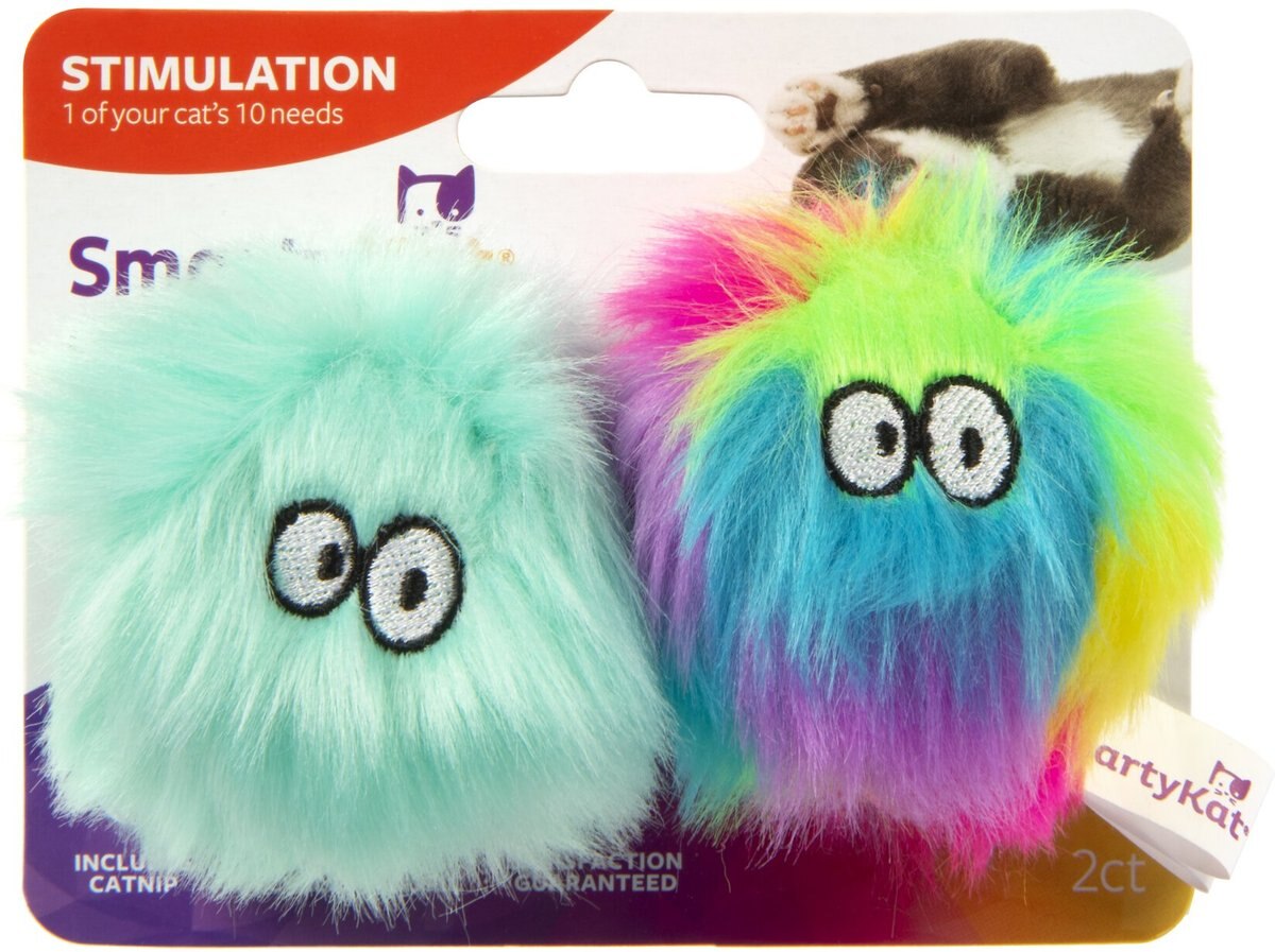 SmartyKat Fuzzy Friends Plush Ball Cat Toys