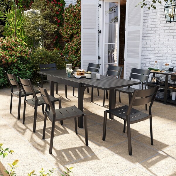 VredHom Aluminum Extendable Outdoor Patio Dining Table