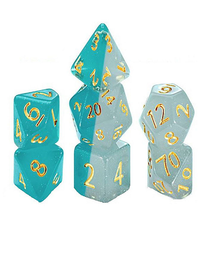 Gatekeeper Games Mighty Tiny Dice Metamorph Change Color in The Heat of Your Hand  7 Piece Rpg Dice Set  12mm Resin Dice  Tabletop Roleplaying  Cool Team and Hot White