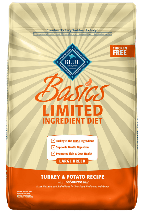 Blue Buffalo Basics Large Breed Adult Turkey and Potato Recipe Dry Dog F