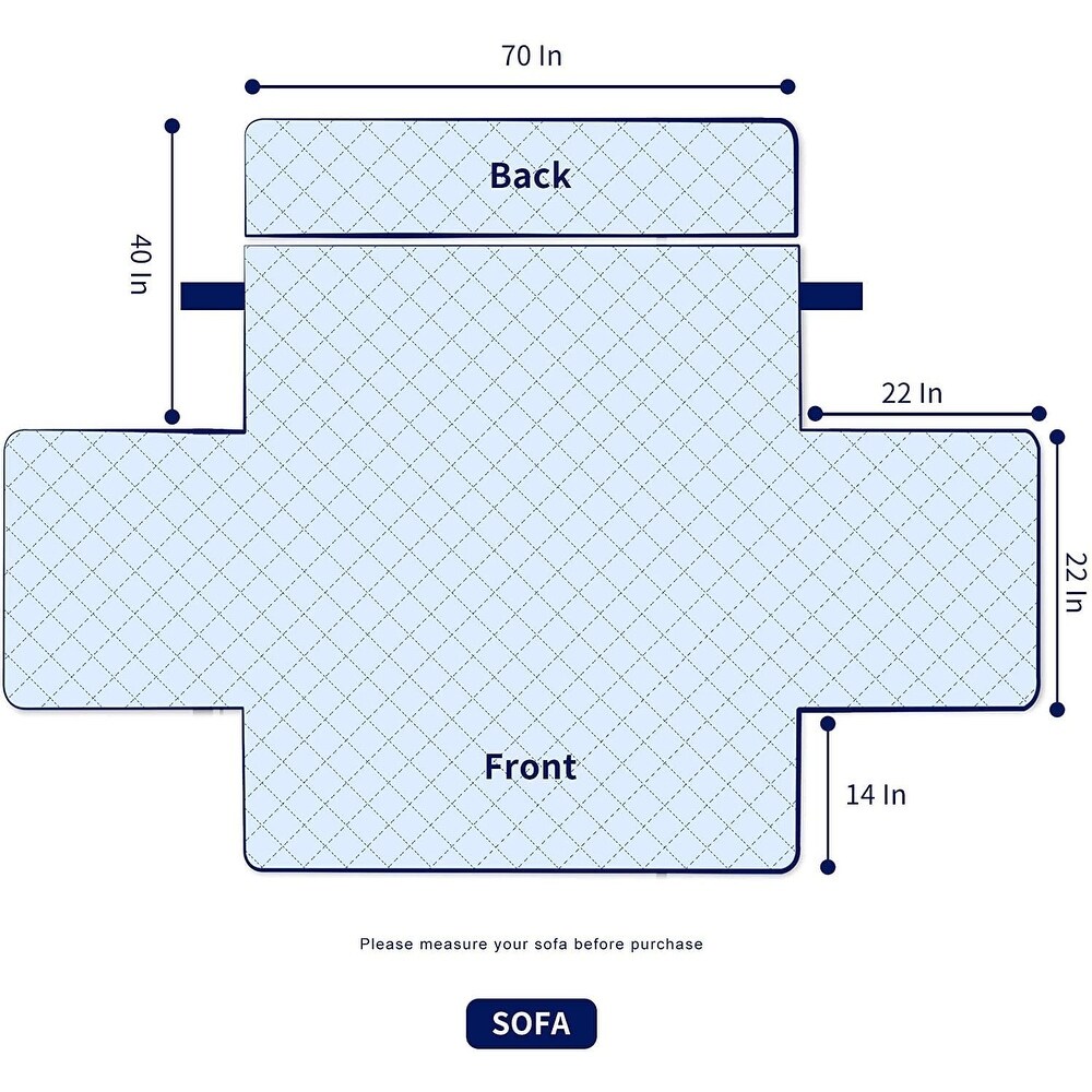 Subrtex Reversible Sofa Slipcover with Elastic Straps Furniture Protector for Pet