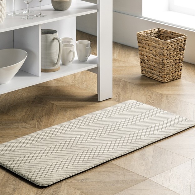 Nuloom Casual Herringbone Anti Fatigue Kitchen Or Laundry Room Comfort Mat