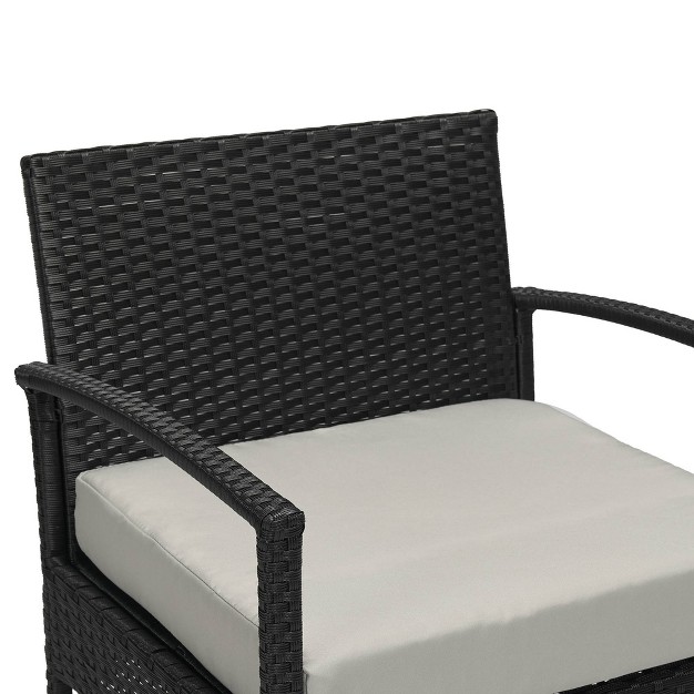 Edyo Living 3pc Wicker Outdoor Patio Conversation Furniture Set