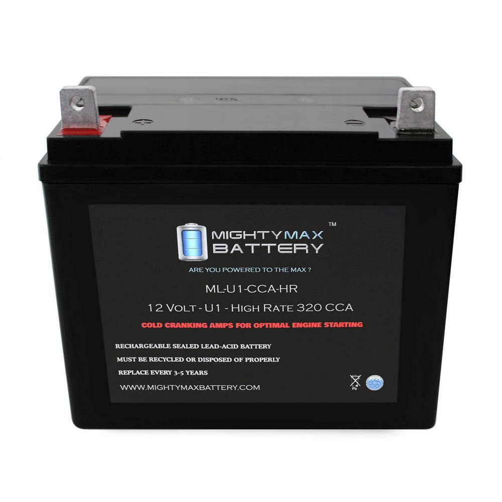 MIGHTY MAX BATTERY ML-U1-CCAHR 12V 320CCA Battery for JohnDeere X320 300CCA Lawn Mower ML-U1-CCAHR527