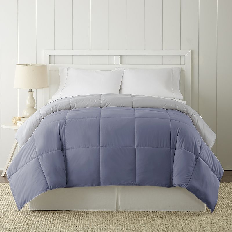 Solid Down-Alternative Reversible Comforter