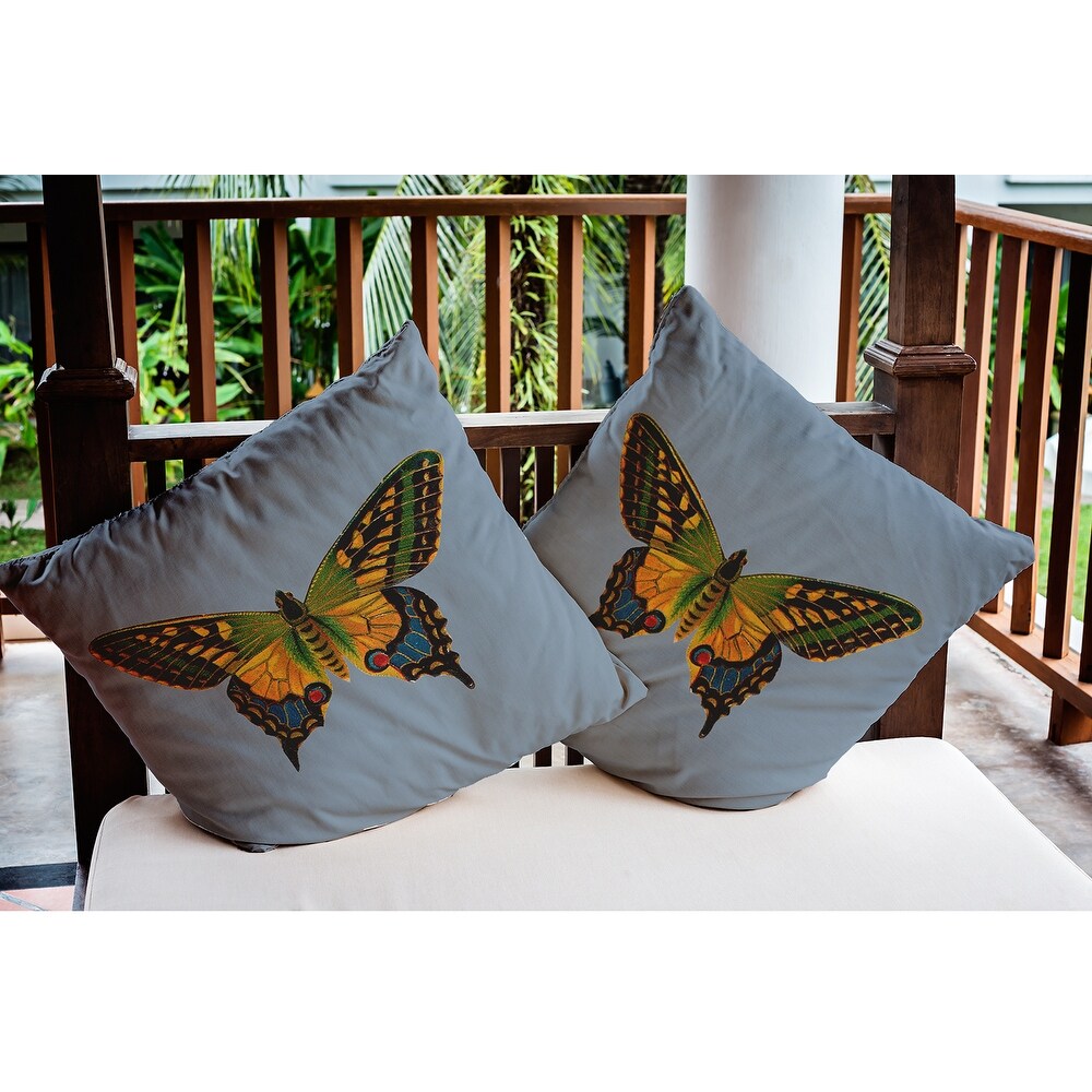 Colorful Swallowtail Polyester Indoor/Outdoor Pillow