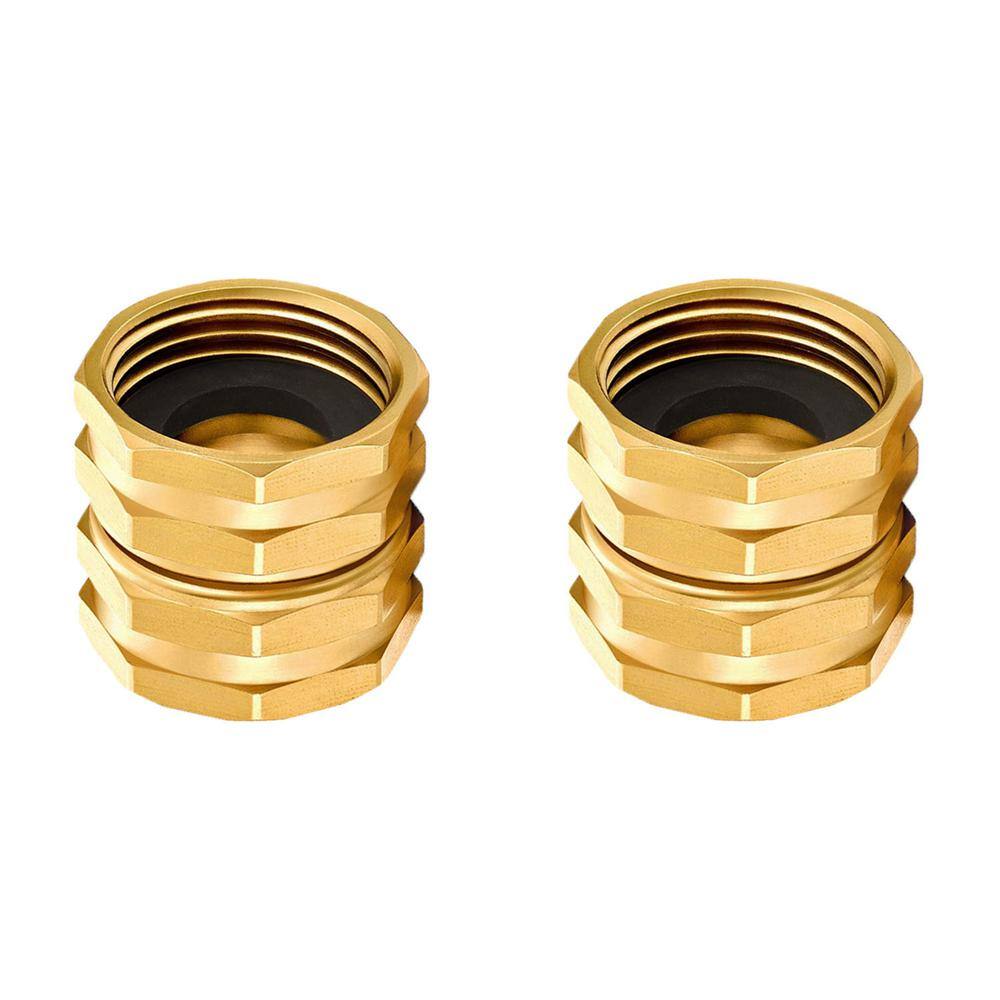 Dyiom 1.1 in. Solid Brass Garden Hose Fittings Hose Connector (2-Pack ) B092HVFP3N