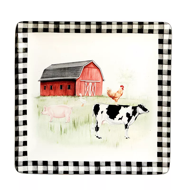 Certified International On The Farm Square Platter