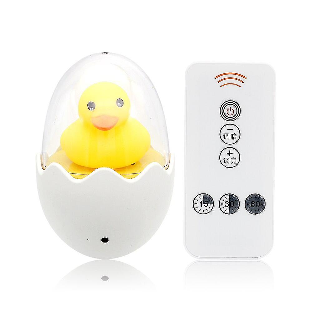 Eu Plug Yellow Duck Led Night Light Sensor Control Dimmable Wall Lamp Remote Control For Home Bedroom Baby Children Kids