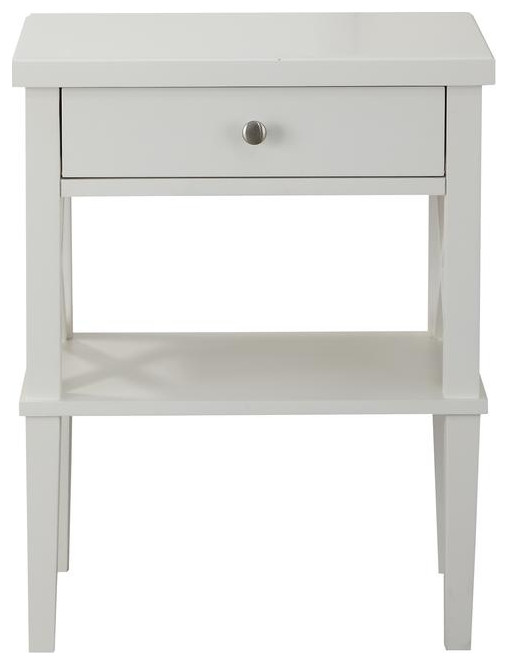 Marta White Nightstand   Contemporary   Accent Chests And Cabinets   by BisonOffice  Houzz