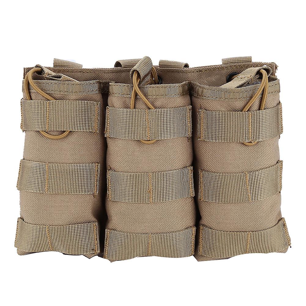 Nylon Molle Triple Stacker Pouch For Outdoor Activities (tan)