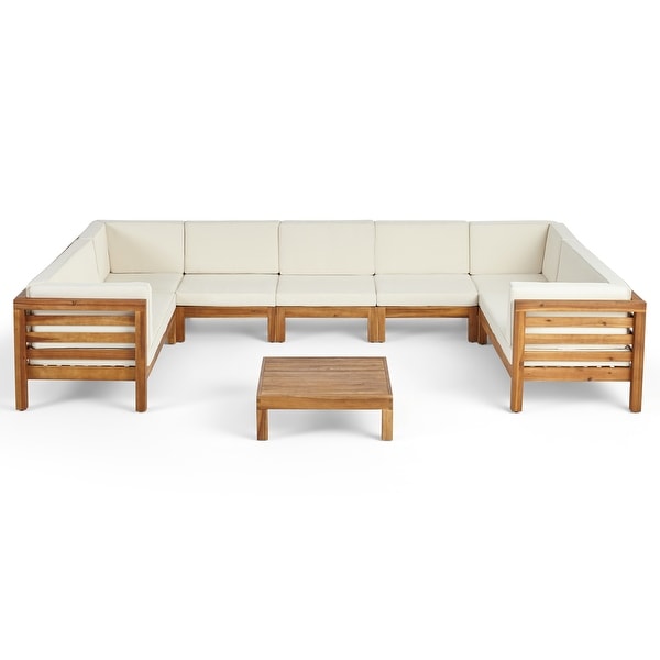 Oana Outdoor Acacia Sectional Sofa Set by Christopher Knight Home