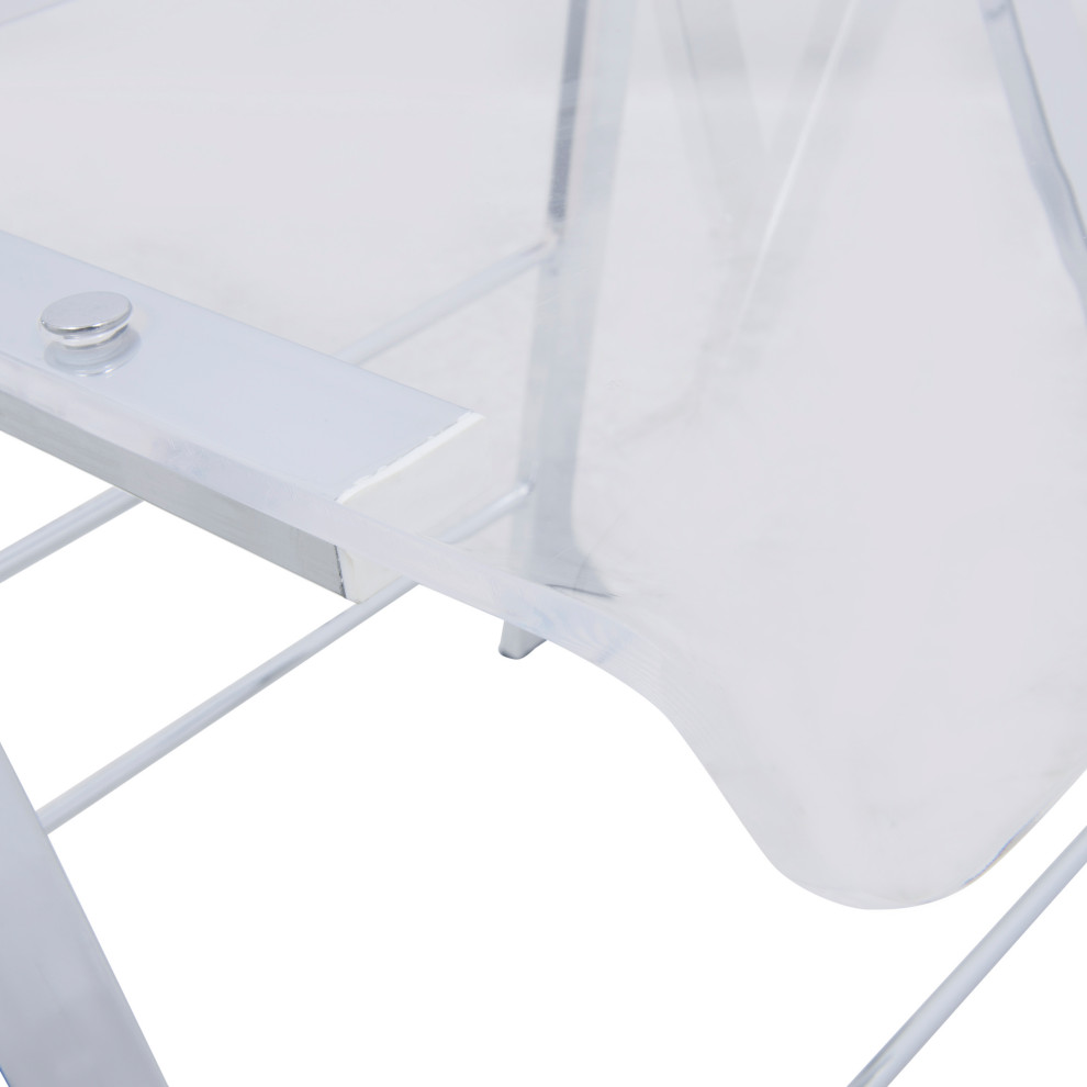 LeisureMod Menno Modern Acrylic Folding Chair  Set of 2 Clear   Contemporary   Folding Chairs And Stools   by Uber Bazaar  Houzz