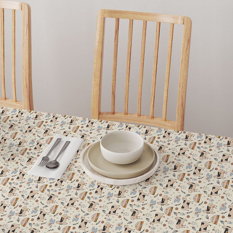 Square Tablecloth， 100% Cotton， 60x60， Farmhouse Cows