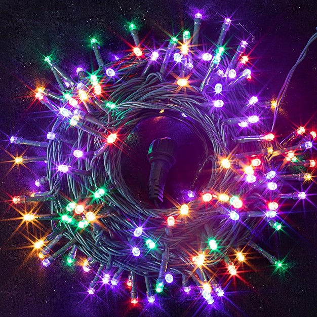 150 Multicolor Led Green Wire String Lights 8 Modes