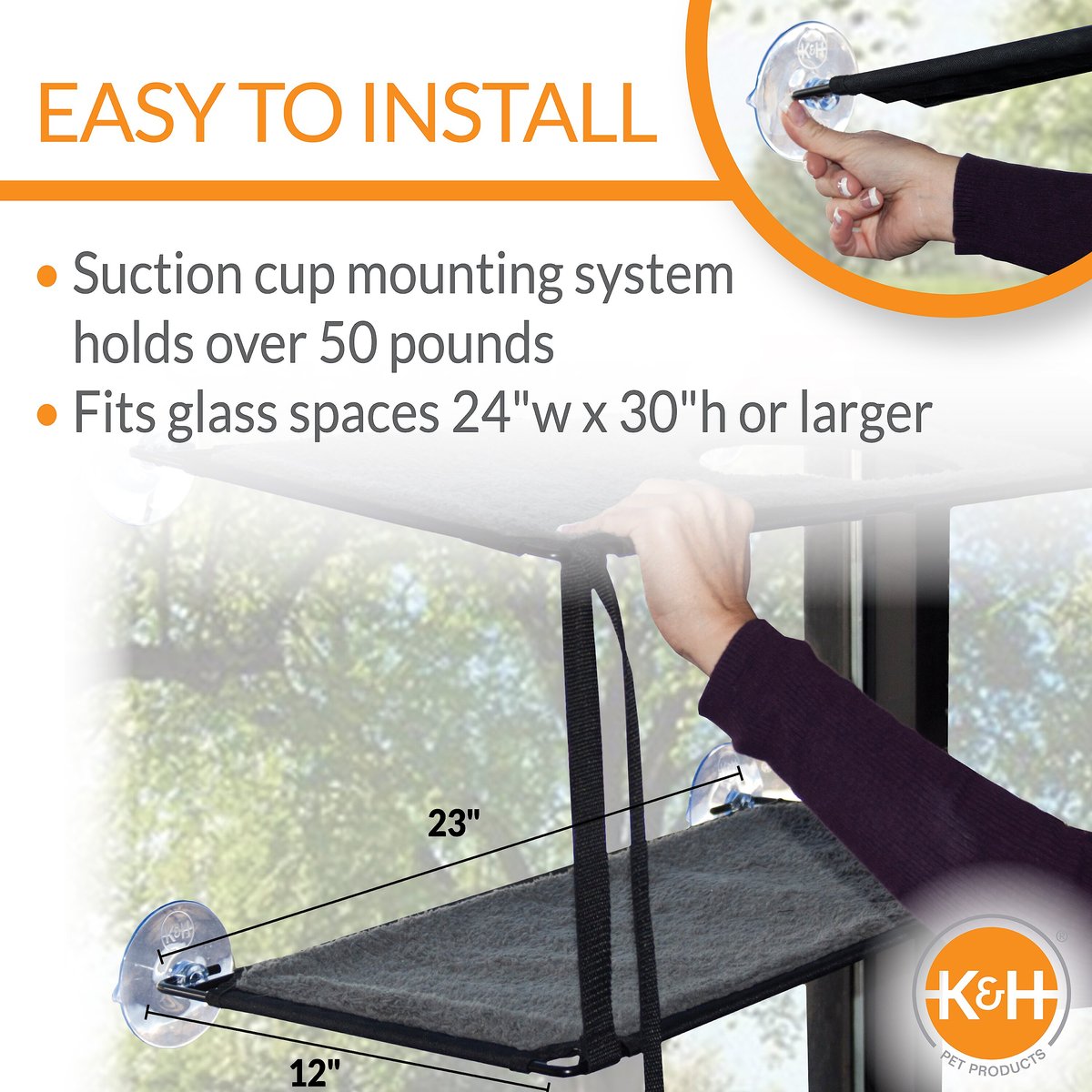 KandH Pet Products EZ Mount Double Stack Kitty Sill Cat Window Perch