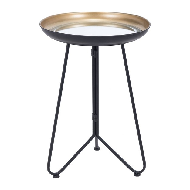 Flint Accent Table Gold black Zm Home