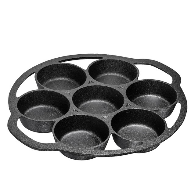 Bruntmor Cast Iron 7 cup Biscuit Pan Non Stick Black